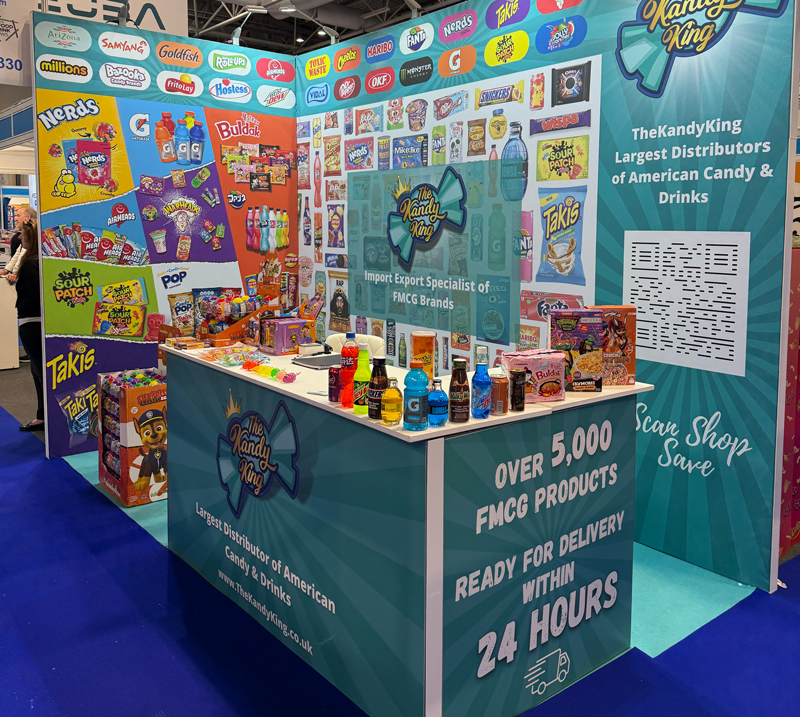 The Kandy King trade show stand with wholesale confectionery