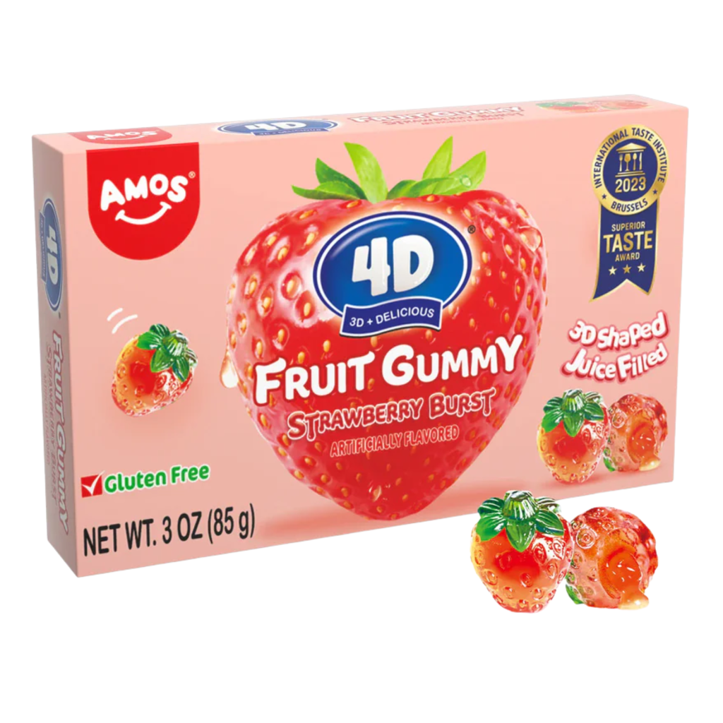 4D Amos Gummy Strawberry Burst Theatre Box (12 x 85g)