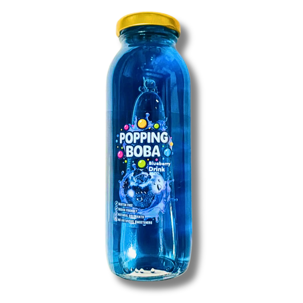Popping Boba Glass Bottle Blueberry Flavour (15 x 230ml)