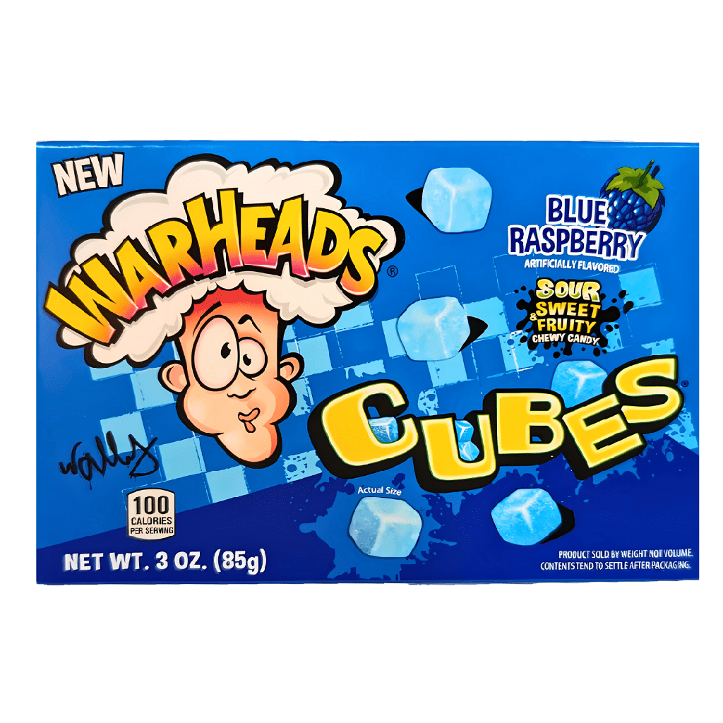 Warheads Blue Raspberry Cubes Theatre Box (12x85g)