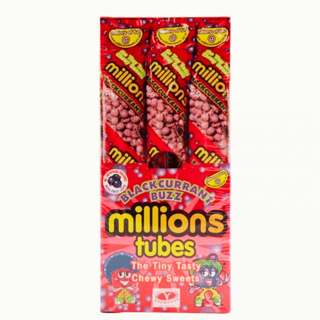Millions Tubes Blackcurrant Buzz Flavour (12 x 55g)