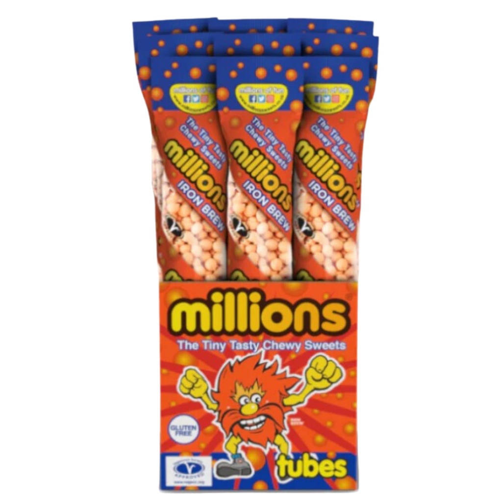 Millions Tubes Iron Brew Flavour (12 x 55g)