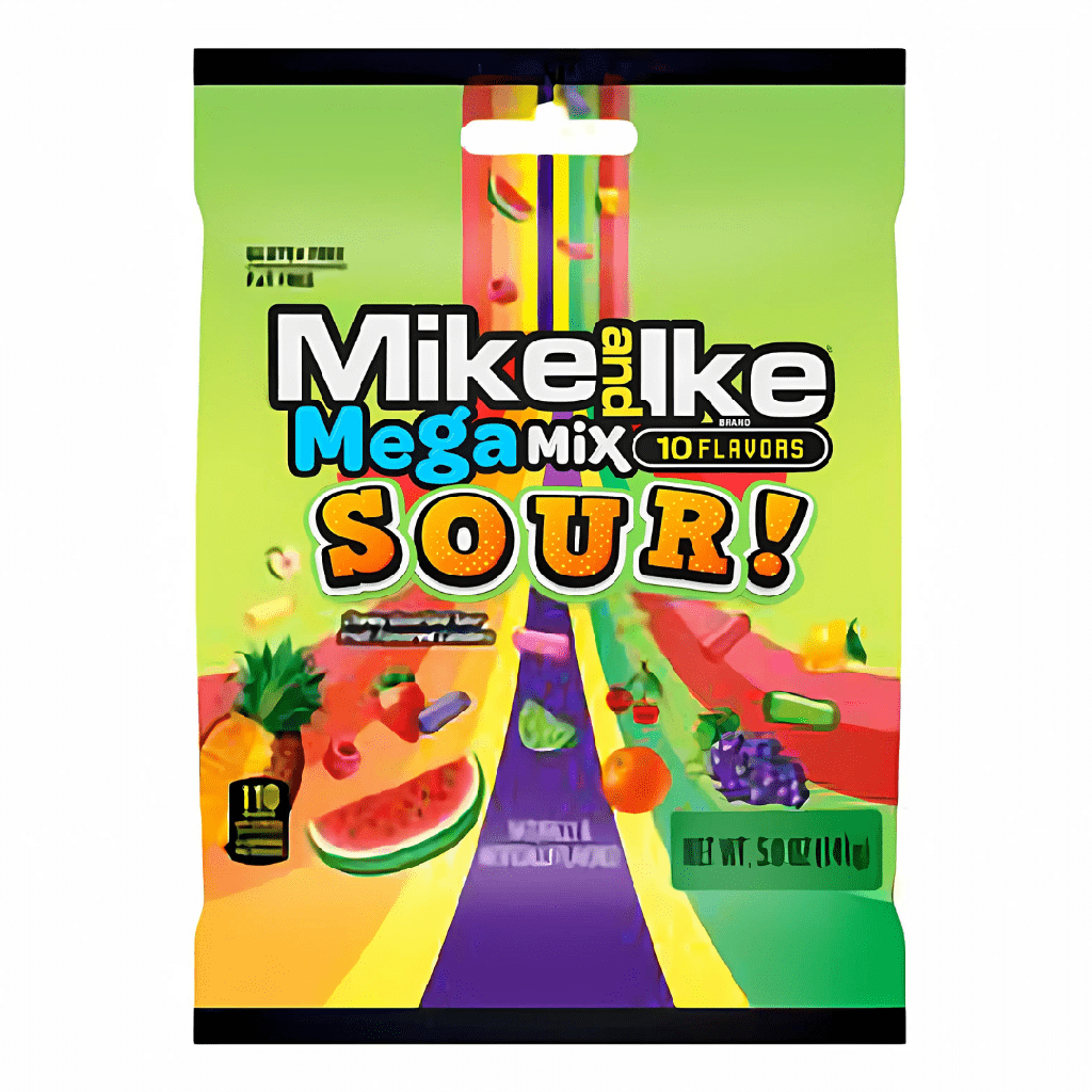 Mike and Ike Mega Mix Sour Peg Bag (12x141g)