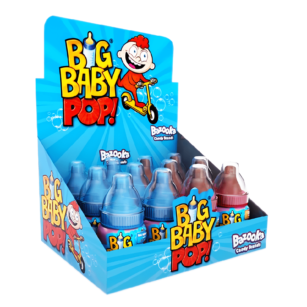 Bazooka Big Baby Pop Cola & Raspberry Flavour (12x32g)