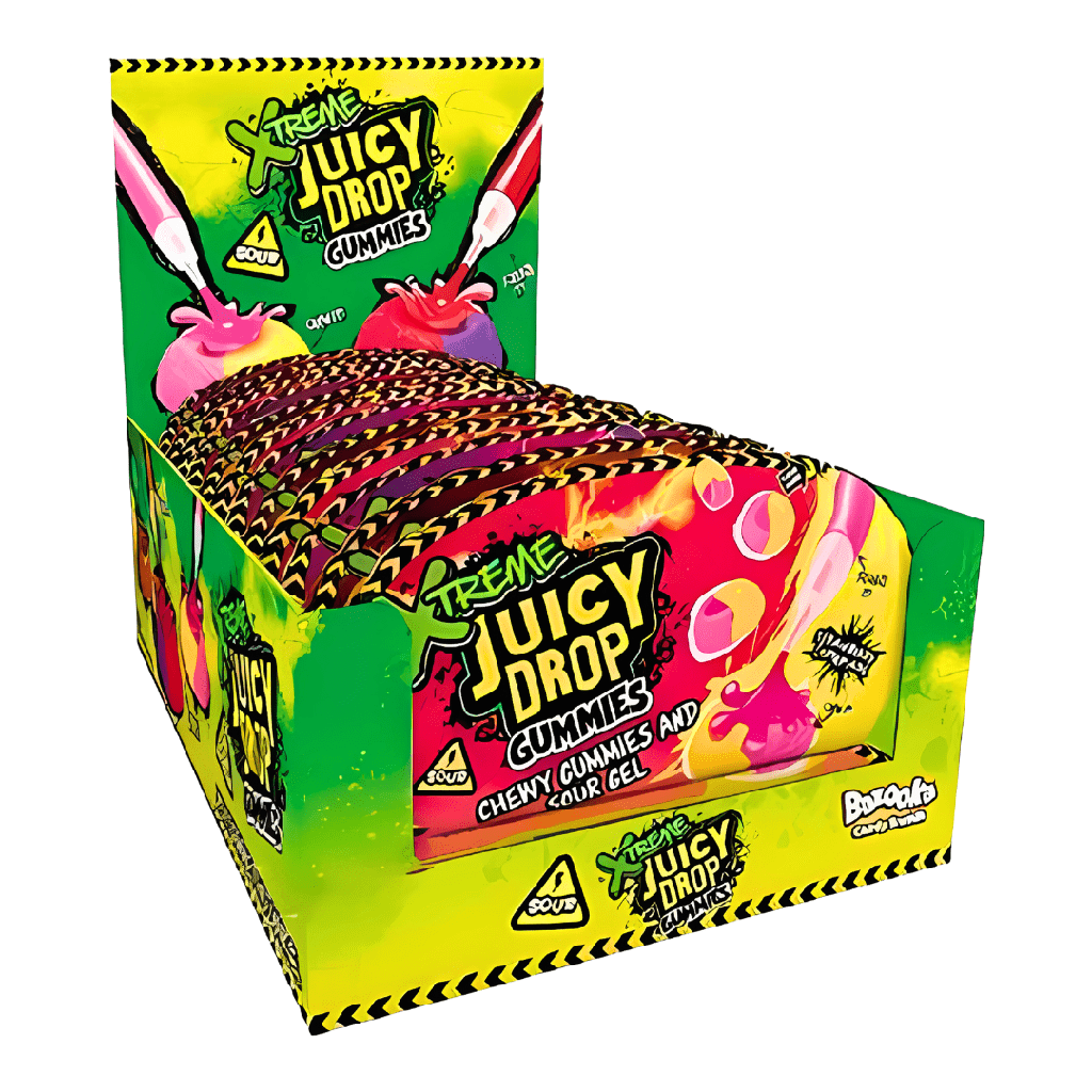Bazooka XTREME Sour Juicy Drop Gummies (12 x 57g)