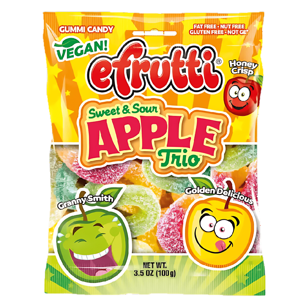 eFrutti Apple Trio Sweet & Sour Flavour Peg Bag USA (12x100g)