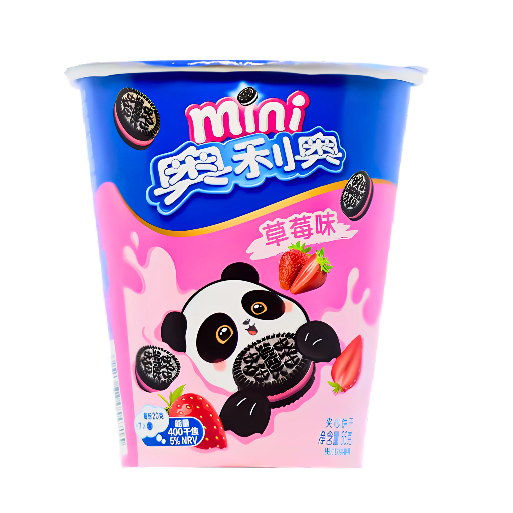 Oreo Mini Cookie Strawberry Flavour Chinese (24 x 55g)