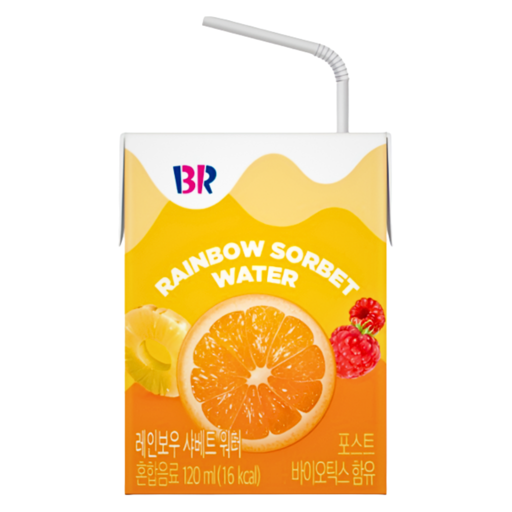 Baskin Robbins Rainbow Sherbet Water Tetra Pack Zero Korean (24 x 125ml)