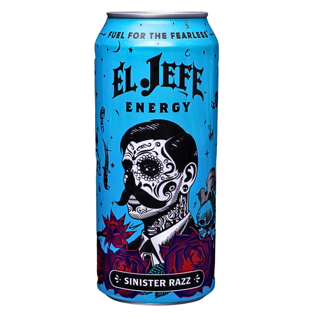 El Jefe Energy Drink Sinister Razz Flavour USA (12 x 473ml)