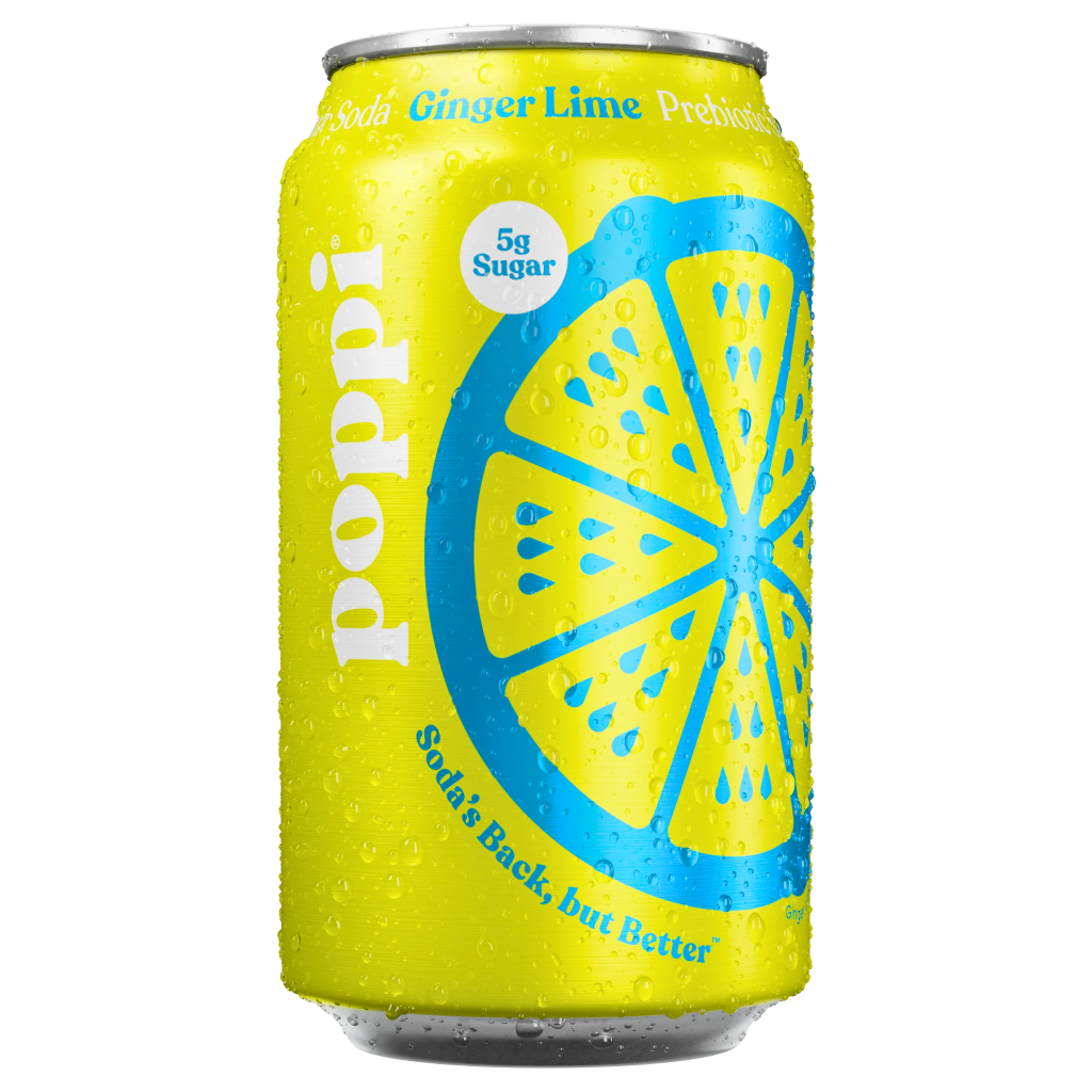 Poppi Ginger Lime Flavour Prebiotic Soda USA (12 x 355ml)