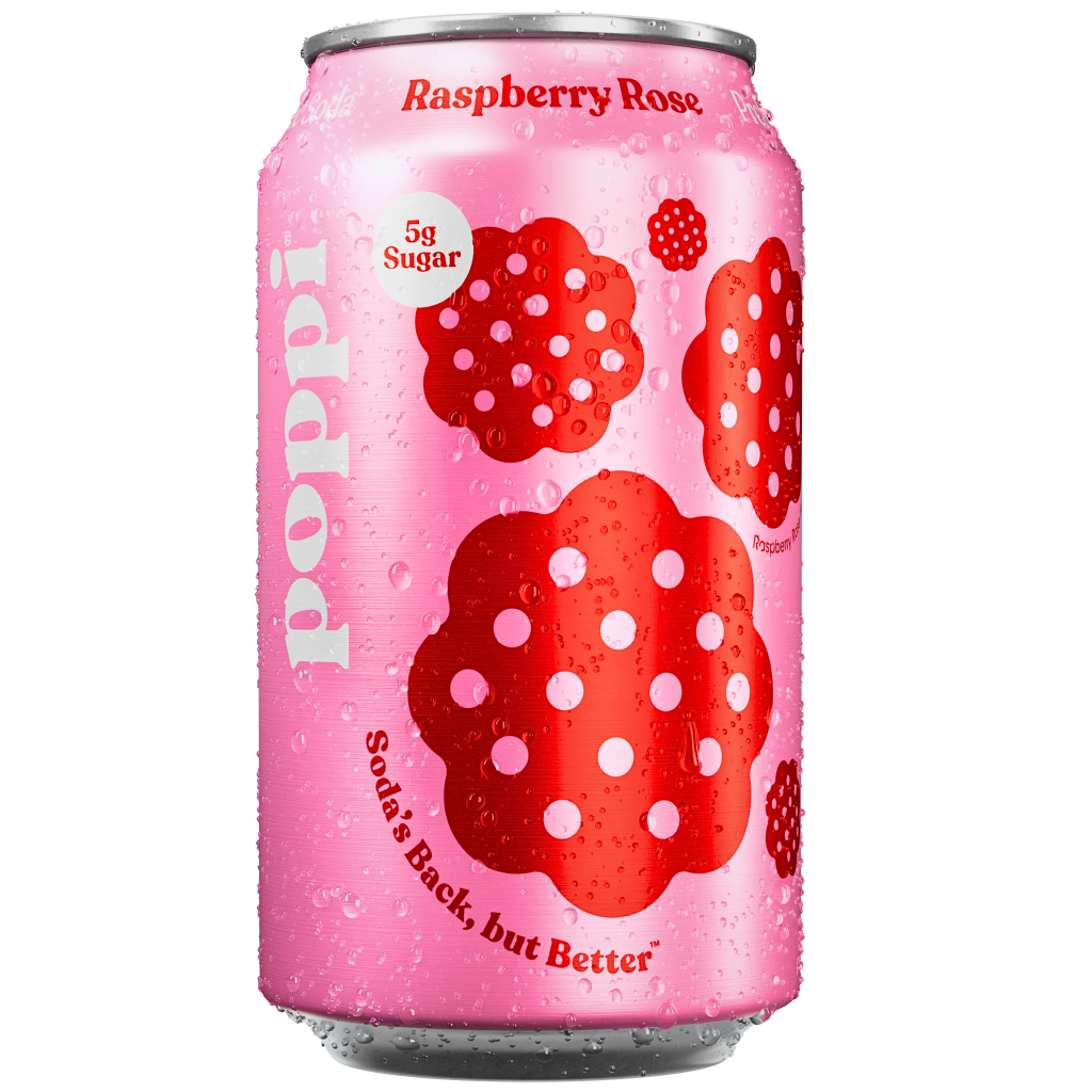 Poppi Raspberry Rose Flavour Prebiotic Soda USA (12 x 355ml)
