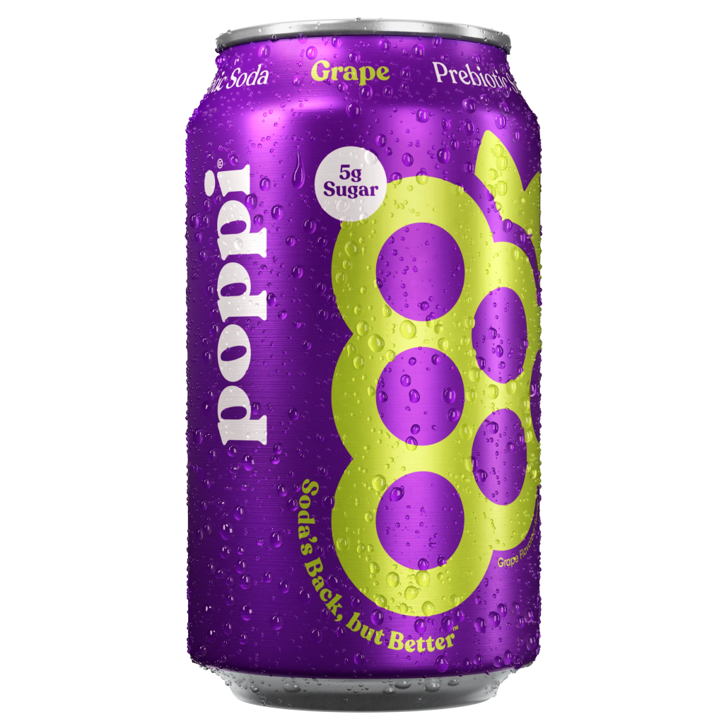 Poppi Grape Flavour Prebiotic Soda USA (12 x 355ml)