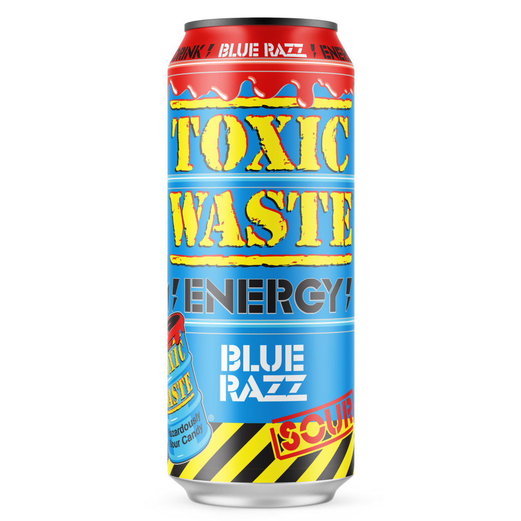Toxic Waste Sour Blue Razzberry Energy Drink (12x500ml) (Loose Cans)