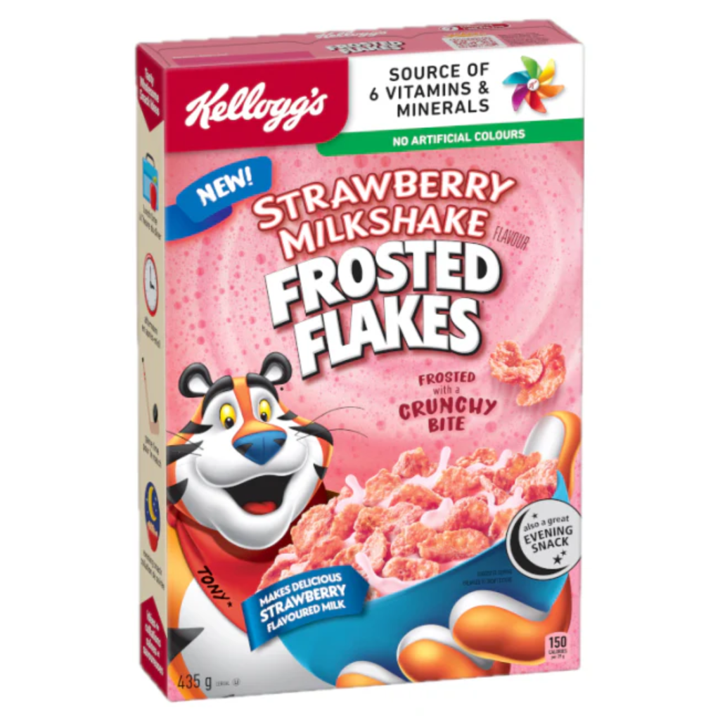 Kellogg’s Frosted Flakes Strawberry Milk Shake Flavour USA Cereal (12 x 350g)
