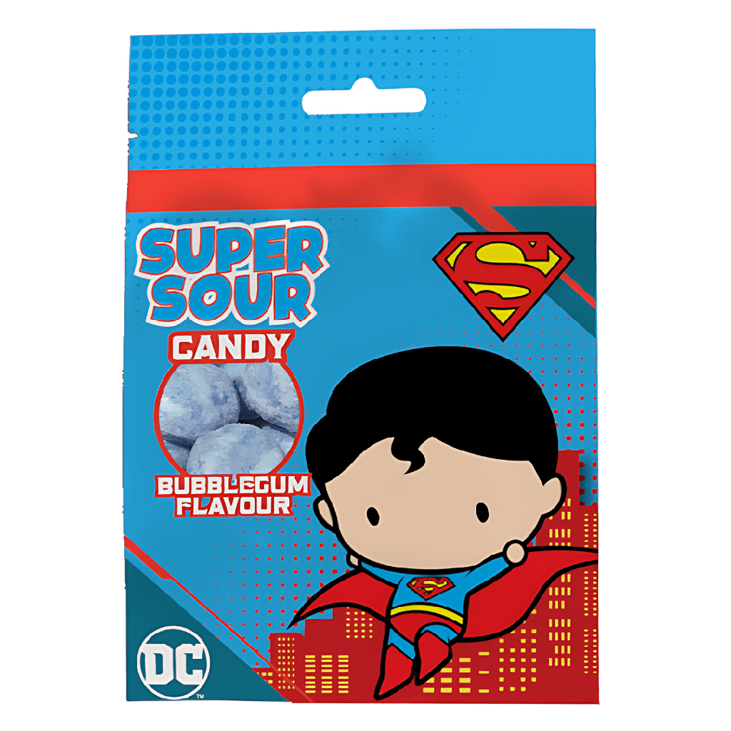 Superman Super Sour Bubble-gum Flavour Candy (12x90g)
