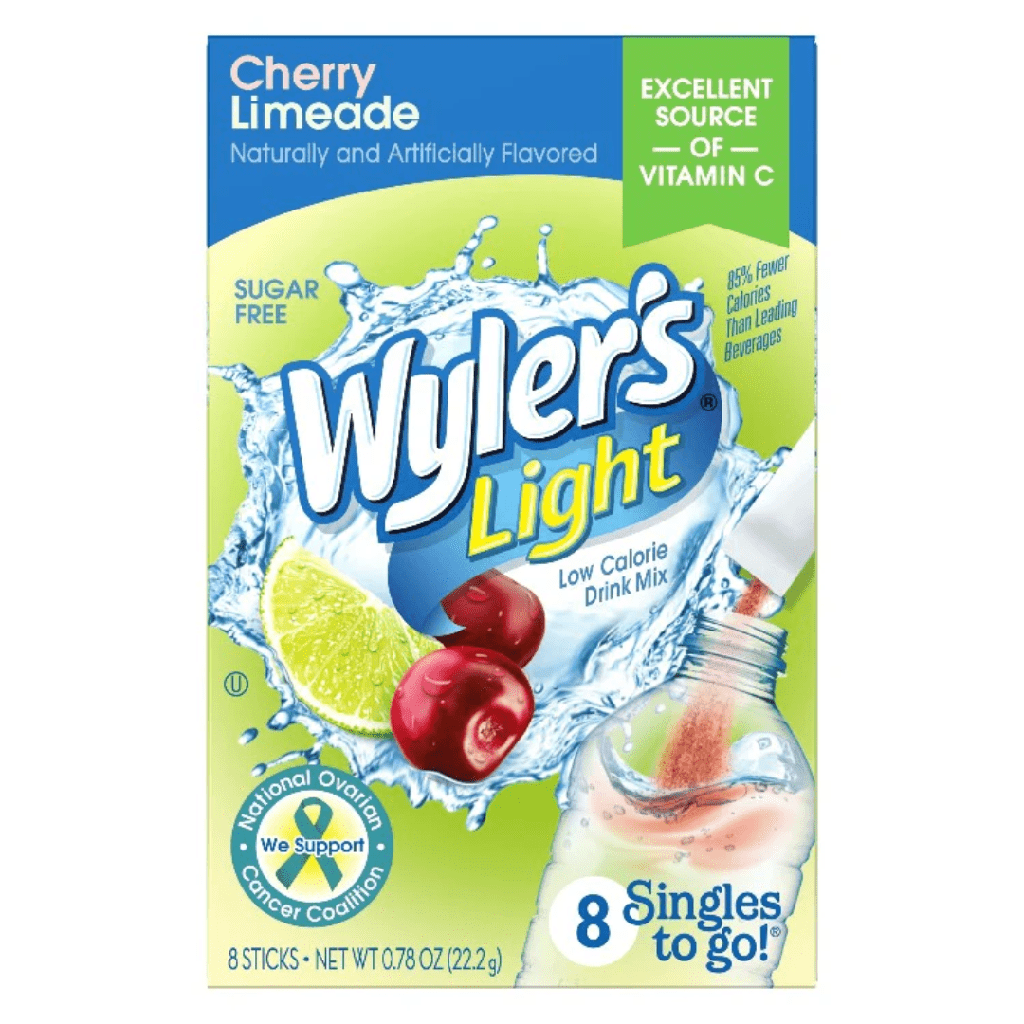 Wyler’s Light Drink Mix Cherry Limeade Flavour Zero Sugar Sachets USA (8 Sticks) (12×22.2g)
