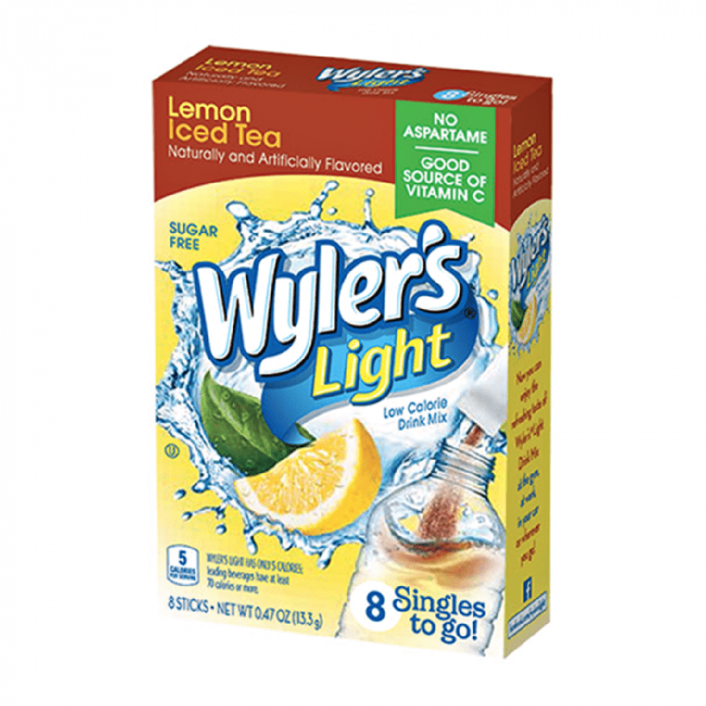 Wyler’s Light Drink Mix Lemon Iced Tea Flavour Zero Sugar Sachets USA (8 Sticks) (12×13.3g)