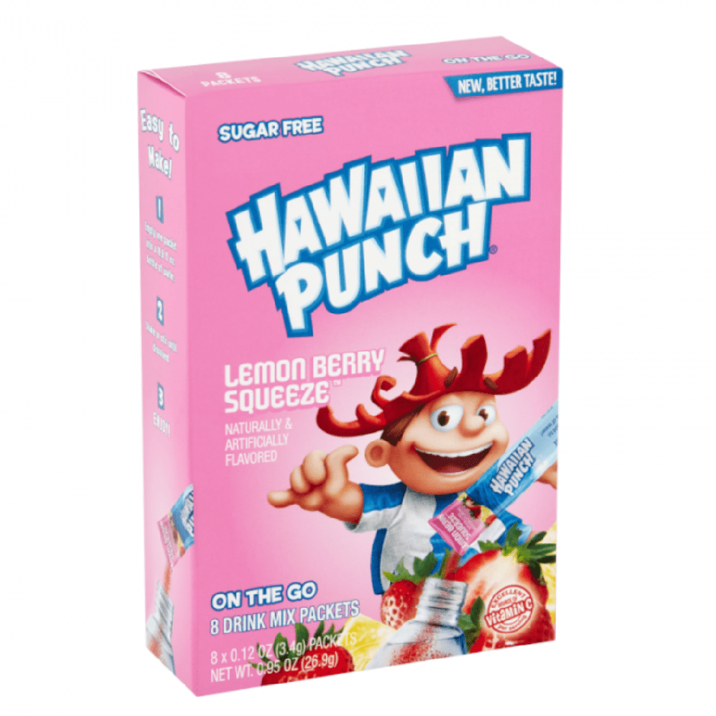 Hawaiian Punch Drink Mix Lemon Berry Squeeze Flavour Zero Sugar Sachets (8 Sticks) (12×26.9g)
