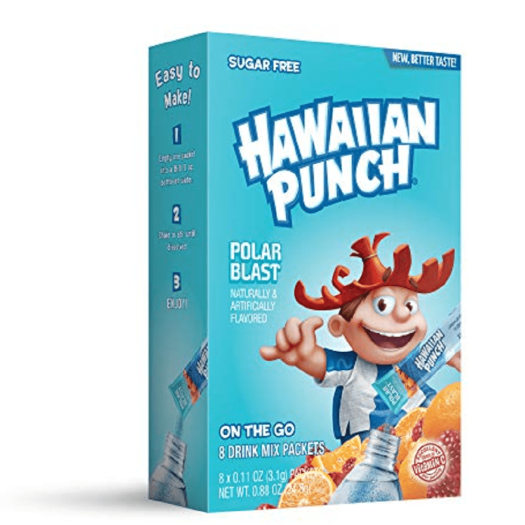 Hawaiian Punch Drink Mix Polar Blast Flavour Zero Sugar Sachets USA (8 Sticks) (12×24.8g)