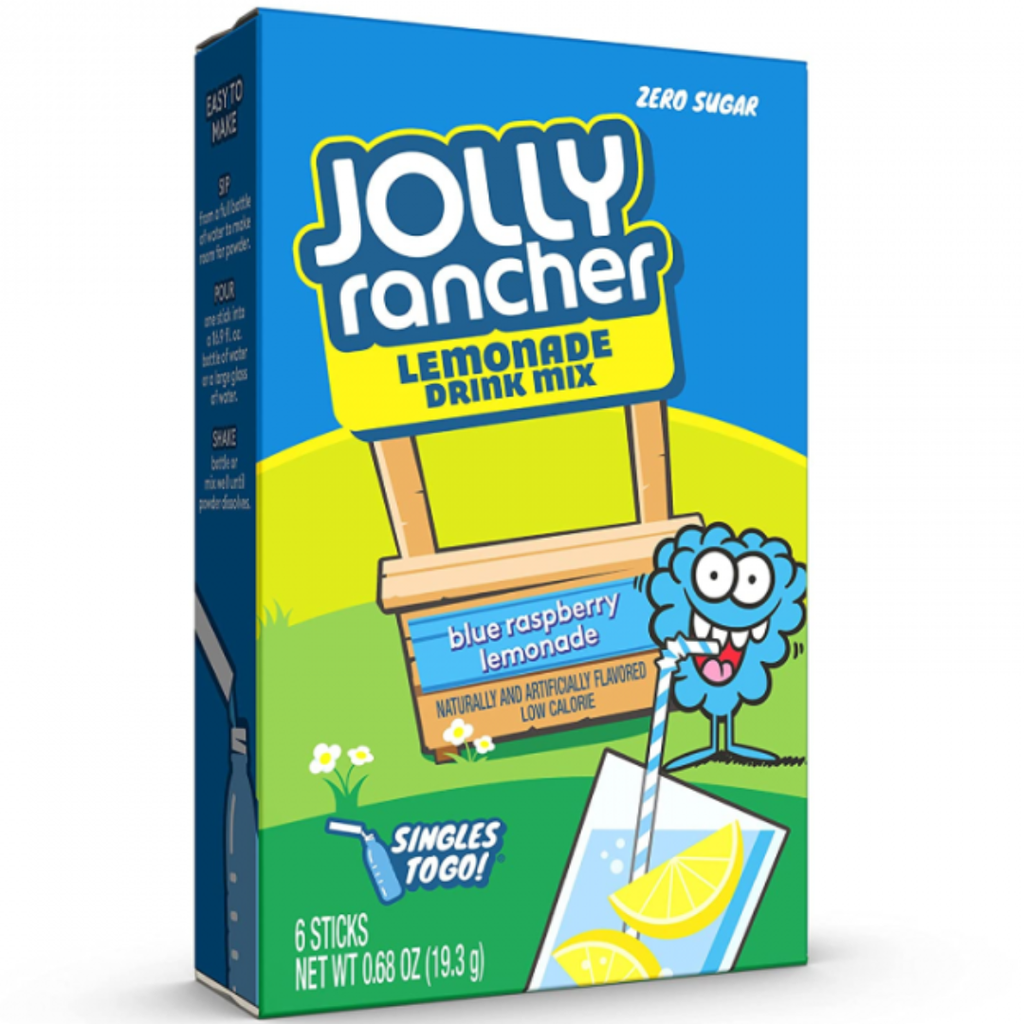 Jolly Rancher Drink Mix Blue Raspberry Lemonade Flavour Zero Sugar Sachets (6 Sticks) (12×19.3g)