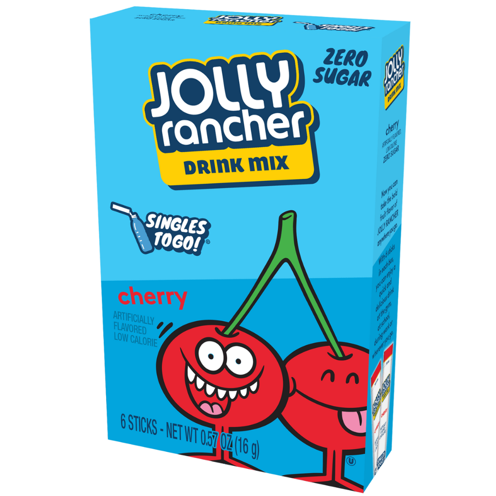 Jolly Rancher Drink Mix Cherry Flavour Zero Sugar Sachets USA (6 Sticks) (12x16g)