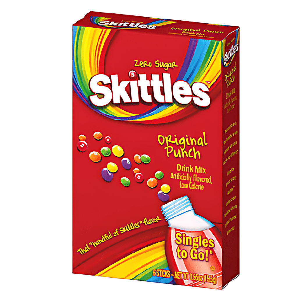 Skittles Drink Mix Original Zero Sugar Sachets USA (6 Sticks) (12×15.5g)