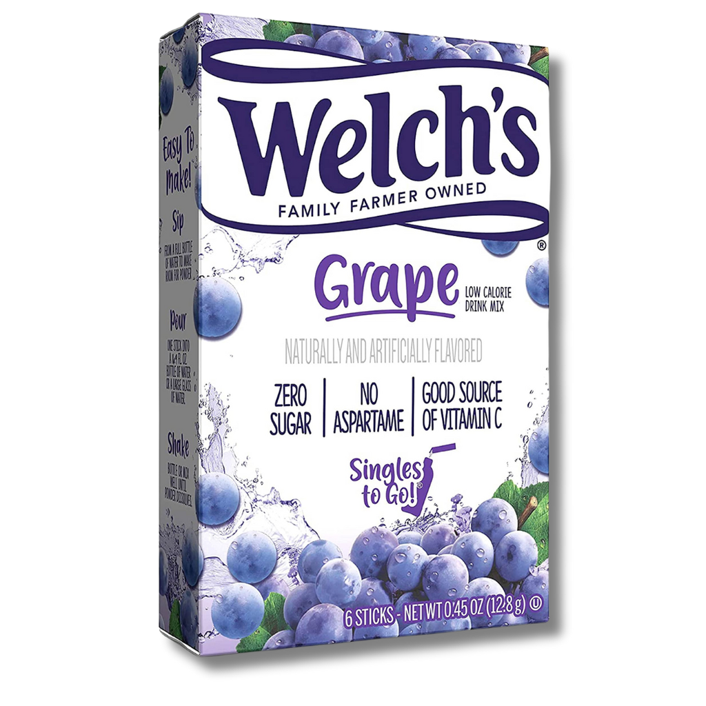Welch’s Drink Mix Grape Flavour Zero Sugar Sachets USA (6 Sticks) (12×12.8g)