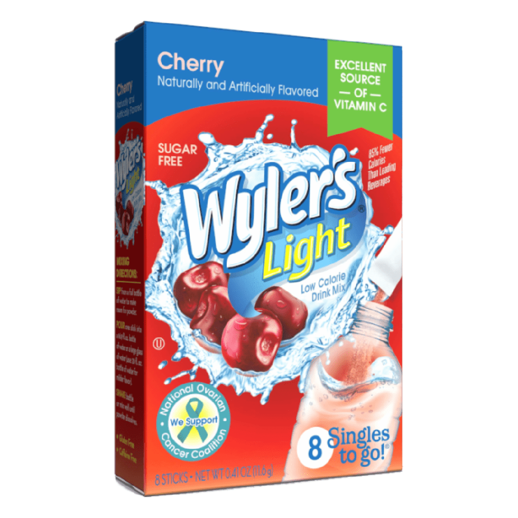 Wyler’s Light Drink Mix Cherry Flavour Zero Sugar Sachets USA (8 Sticks) (12×11.6g)