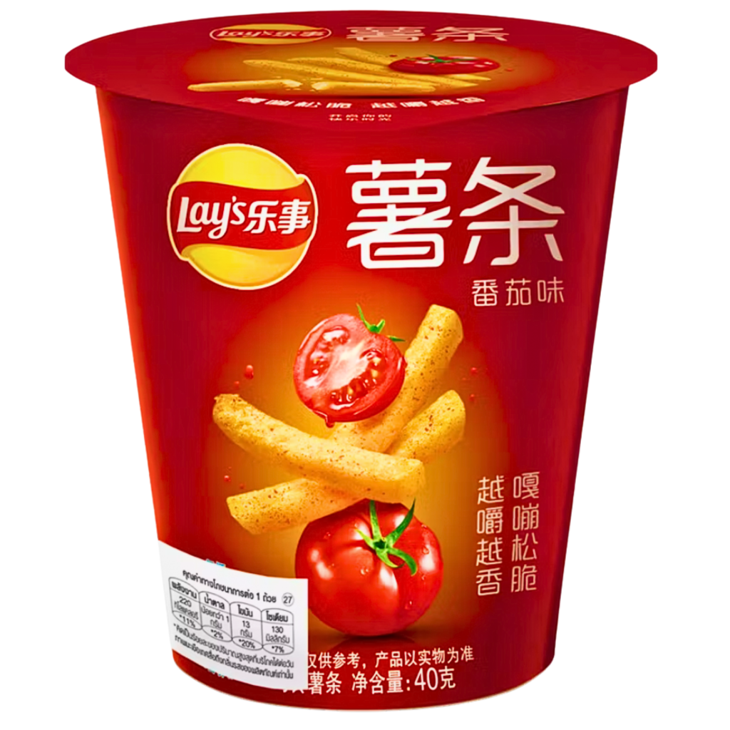Lays Crispy French Fries Cup Tomato Flavour Chinese (40x40g)