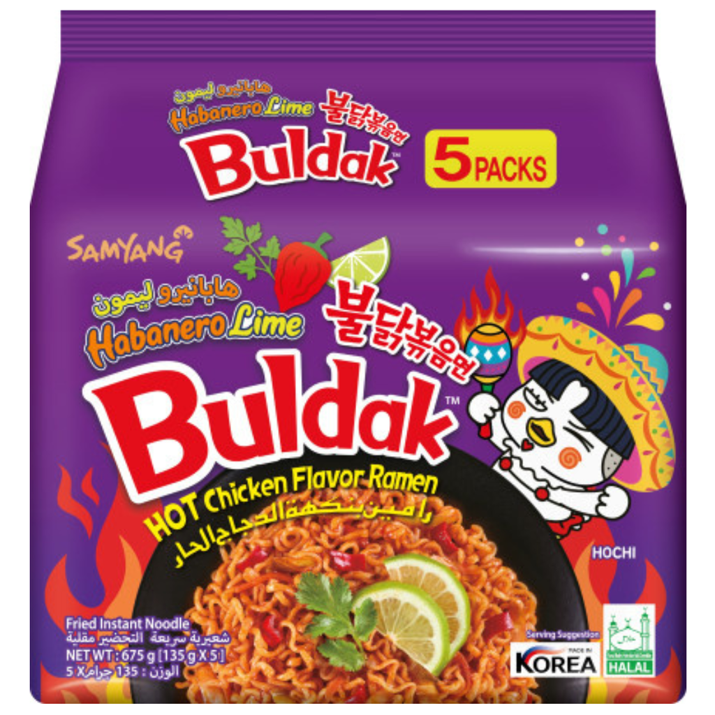 Samyang Buldak Hot Chicken Ramen Habanero & Lime Flavour Korea (Master Carton) (40x135g)