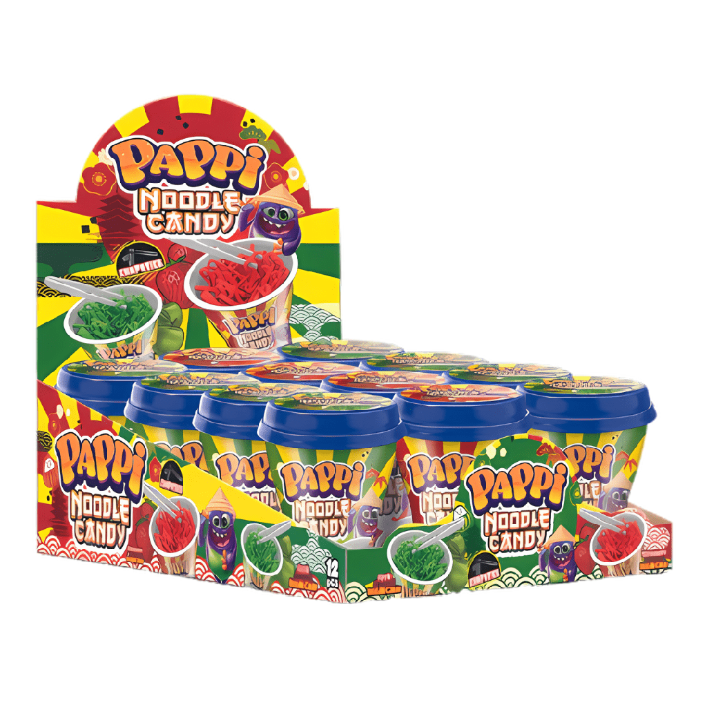 Pappi Noodle Candy Apple And Strawberry Flavour (12x60g)