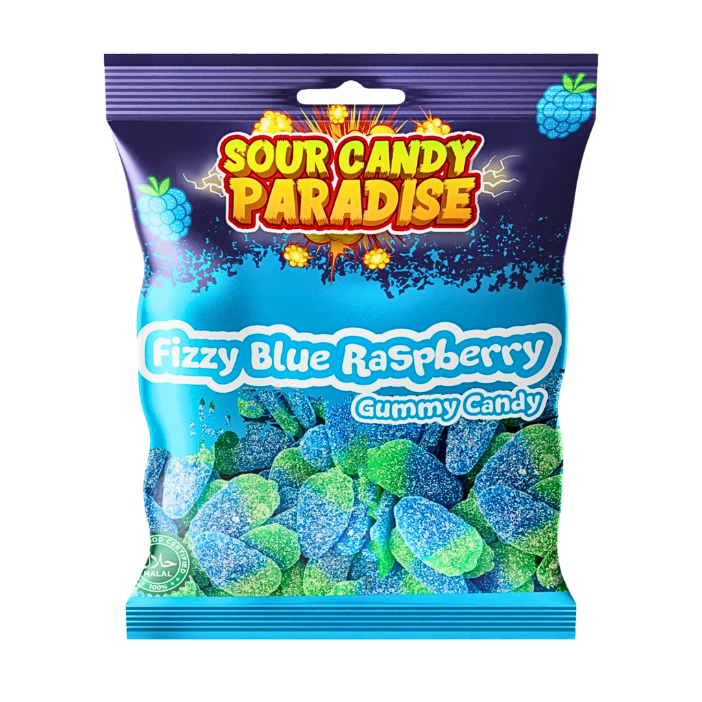 Sour Candy Paradise Gummy Candy Fizzy Blue Raspberry (12x100g)