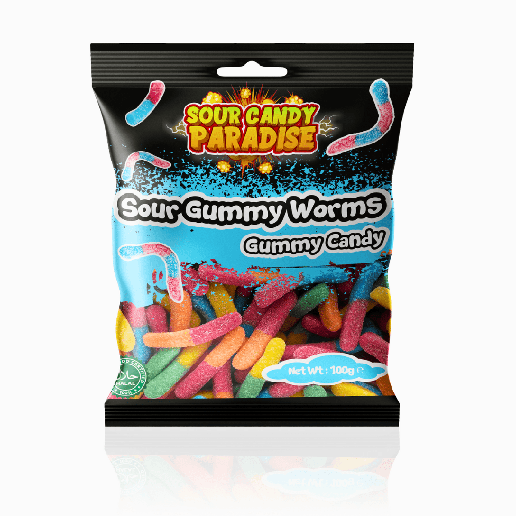 Sour Candy Paradise Gummy Candy Sour Worms (12x100g)