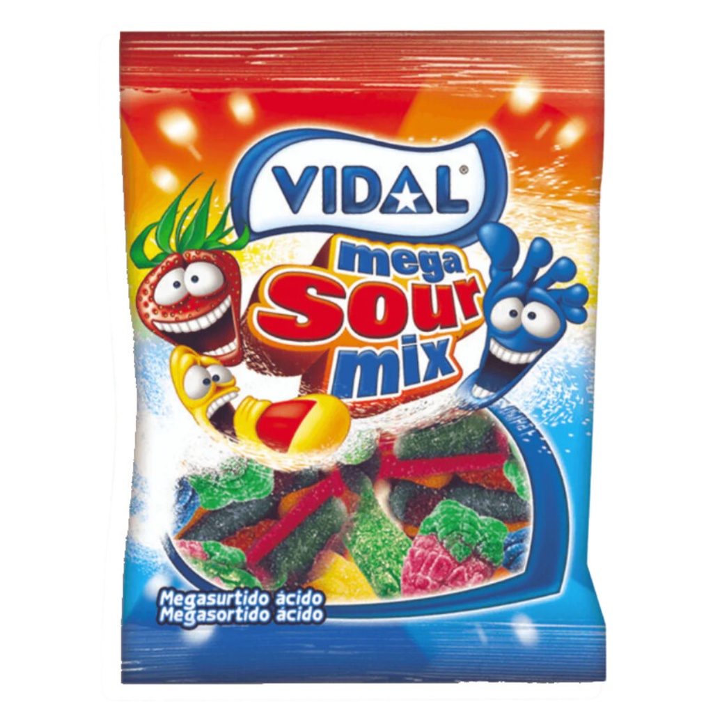 Vidal Mega Sour Mix Gummies (14x90g)
