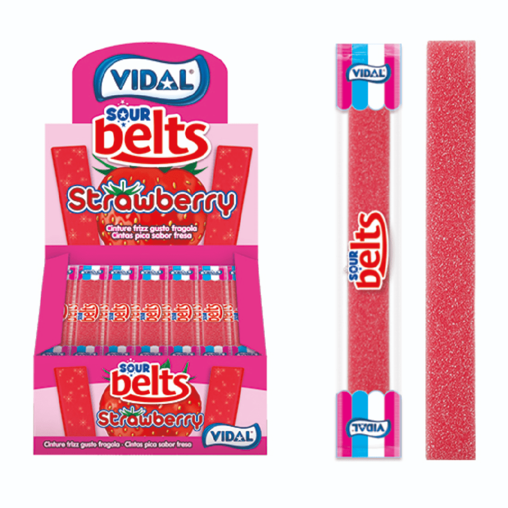 Vidal Sour Belts Strawberry Flavour (150x9g)
