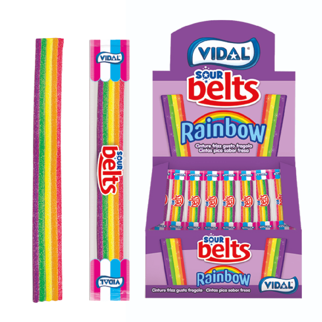 Vidal Sour Belts Rainbow Flavour (150x9g)