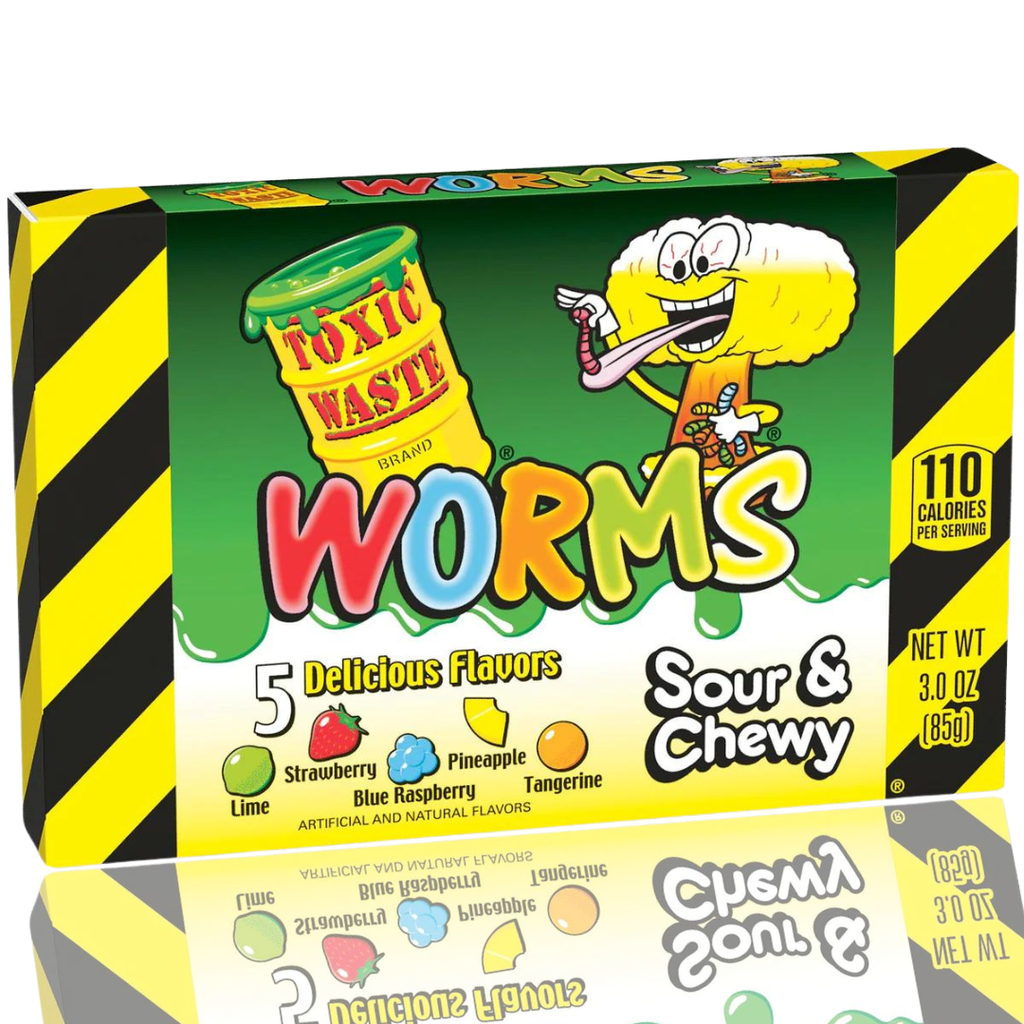 Toxic Waste Sour & Chewy Worms Theatre Box (12x85g)