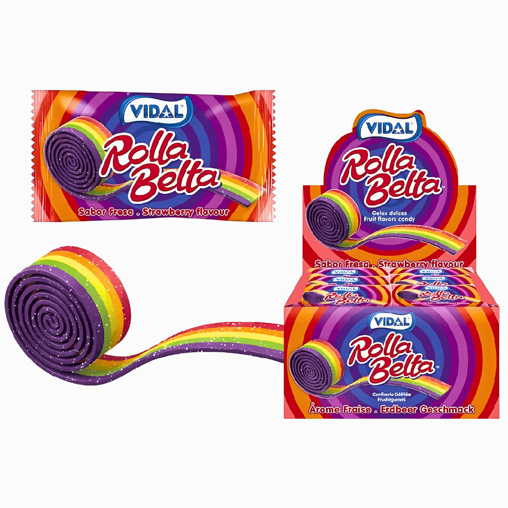 Vidal Rolla Rainbow Belt Strawberry Flavour (24x19g)