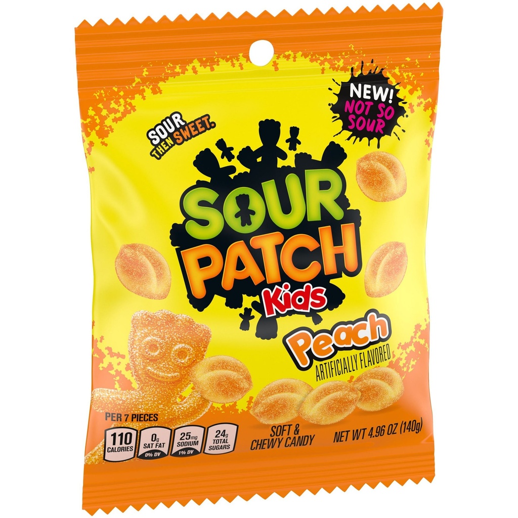 Sour Patch Kids Peach Peg Bag (12×101g)