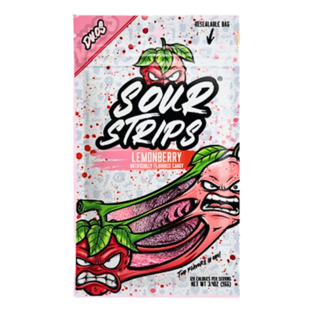 Sour Strips Duos Lemonberry Flavoured Peg Bag USA (12x96g)