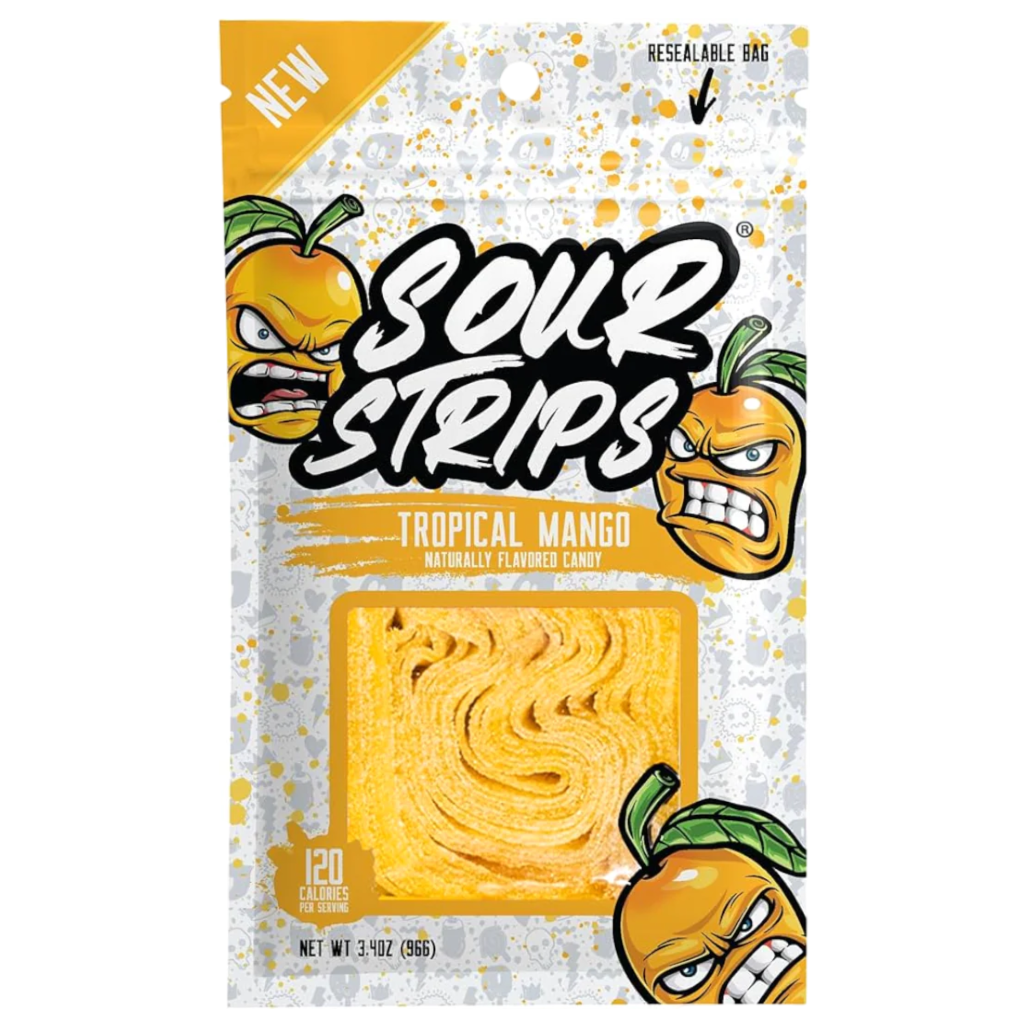Sour Strips Tropical Mango Flavoured Peg Bag USA (12x96g)
