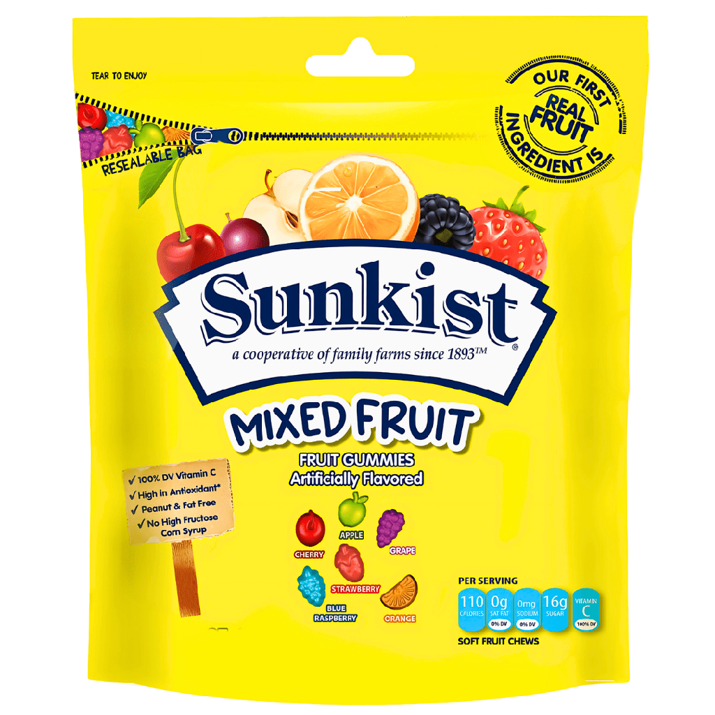 Sunkist Fruit Gummies Mixed Fruit Flavour USA (6 x 793g)