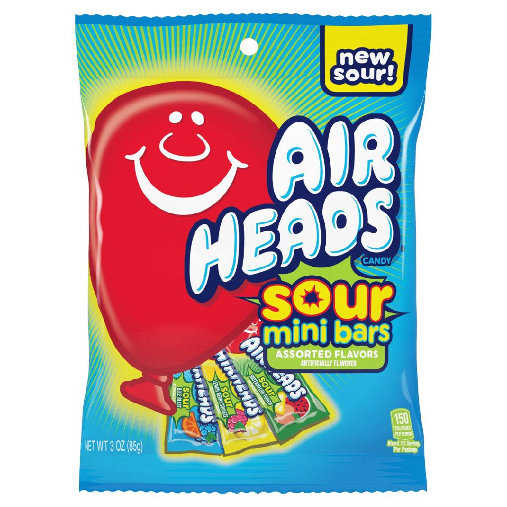 Airheads Sour Mini Bars Peg Bag USA (12 x 85g)