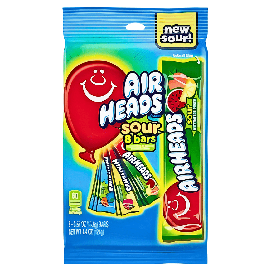 Airheads Sour Peg Bag 8Bars USA (12 x 124g)