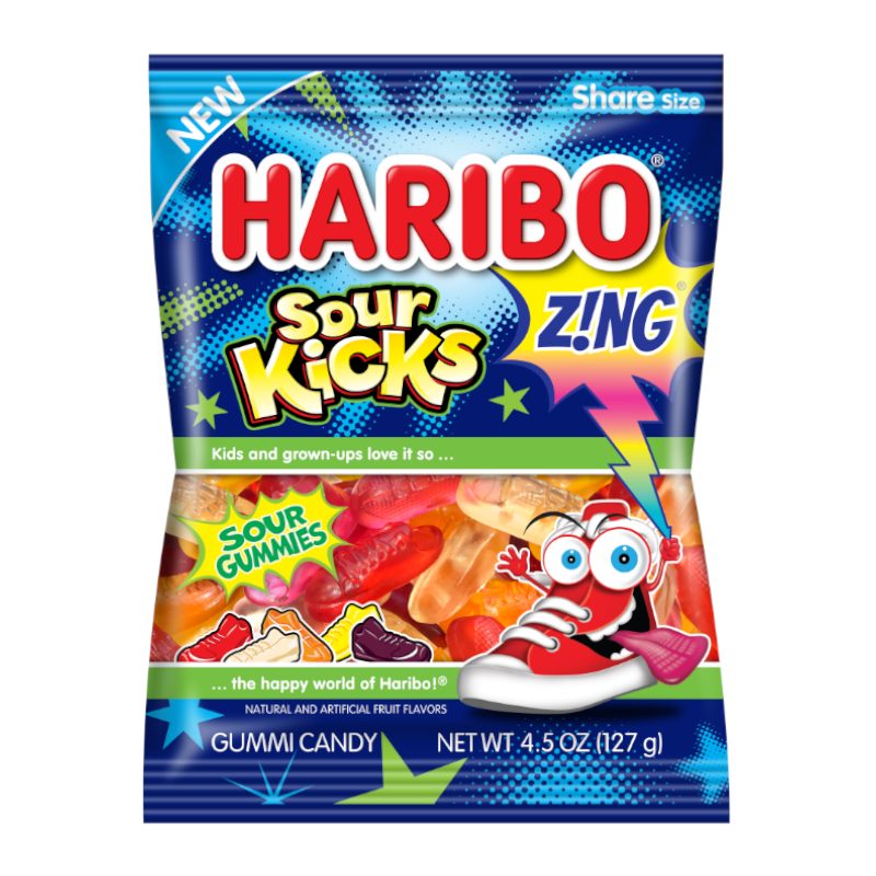 Haribo Sour Kicks Zing Peg bag (12x142g)