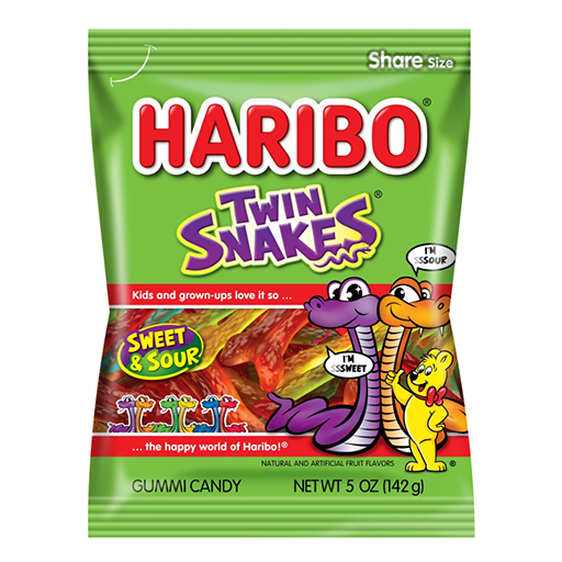 Haribo Twin Snakes Peg Bag USA (12x142g)