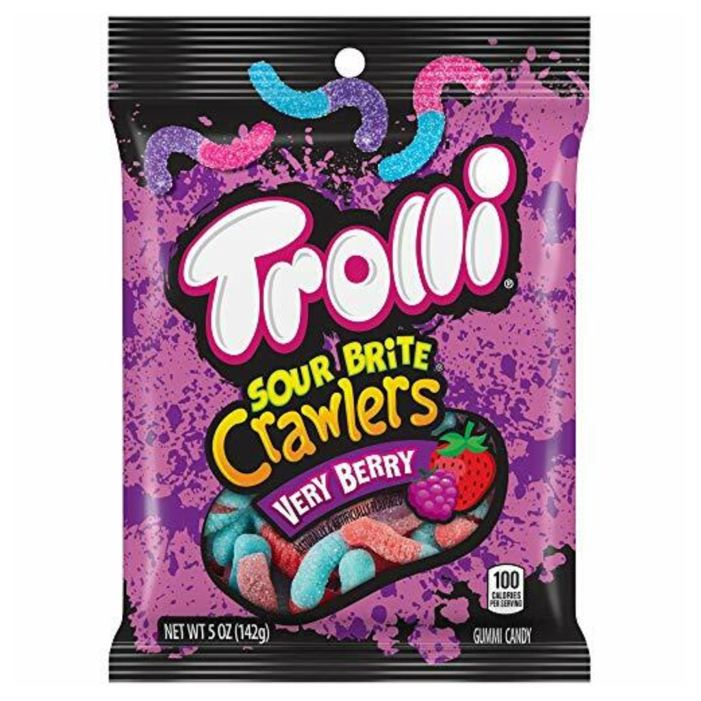 Trolli Sour Brite Crawlers Very Berry Peg bag USA (12 x 141g)