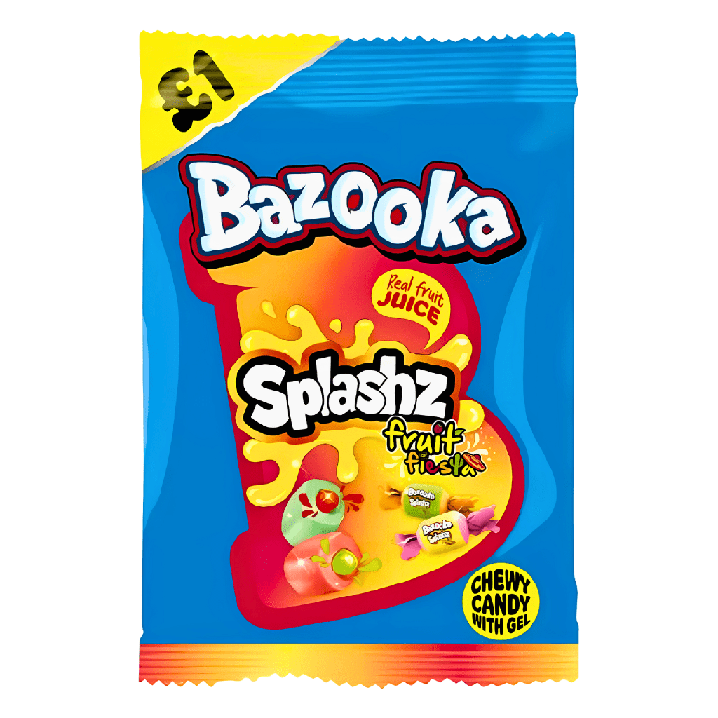 Bazooka Splashz Fruit Fiesta Flavour (12x120g) (PMP £1.15)