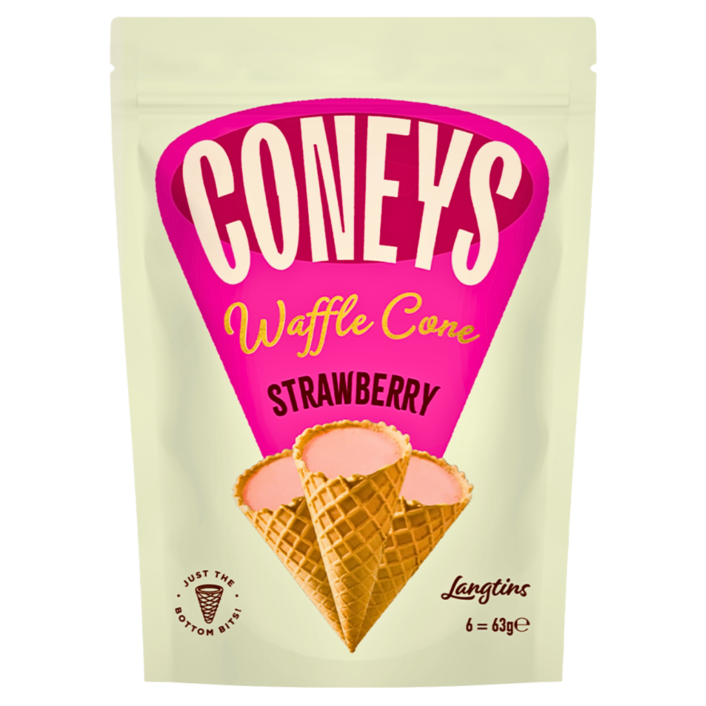 Coneys Waffle Cone Strawberry Flavour (12 x 63g)