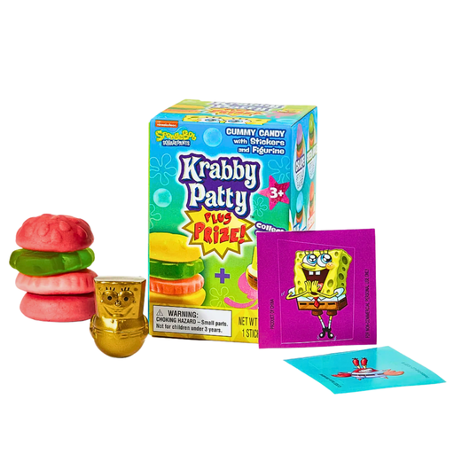Spongebob Gummy Krabby Patties With Sticker And Figure (8x28g)